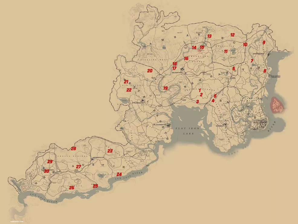 Panduan Lengkap 30 Lokasi Fosil Dinosaurus di Strangers Mission Red Dead Redemption 2